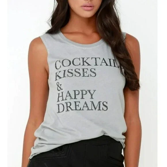 Chaser Cocktail Kisses Happy Dreams Tank Top - Picture 1 of 9